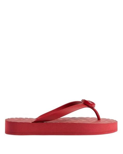 gucci flip flops all red